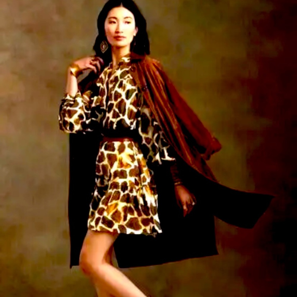 Banana Republic leopard dress with pockets and belt